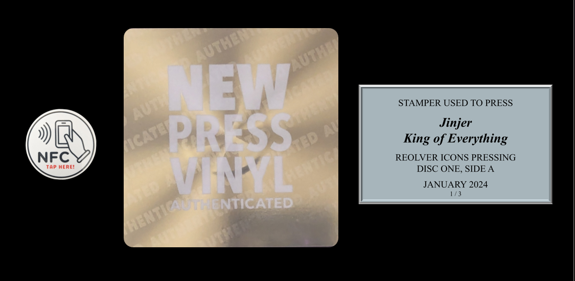 SOLD-Jinjer - King of Everything STAMPER PLATE (Disc One, Side A, 1/3, Autographed)
