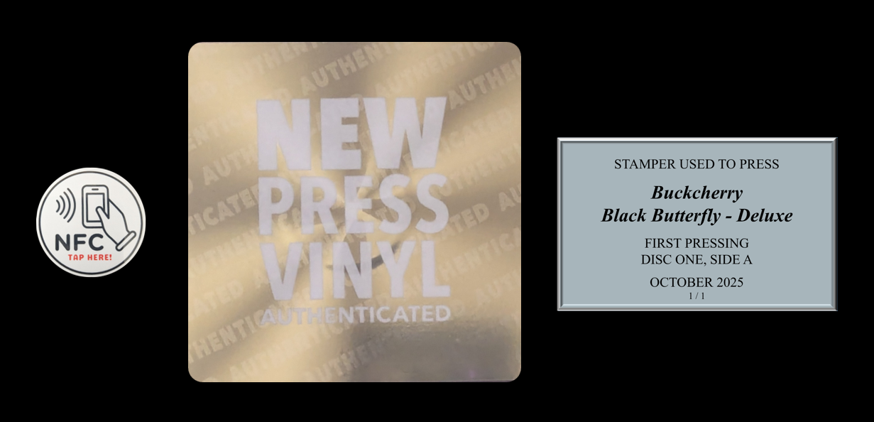 SOLD-Buckcherry - Black Butterfly - Deluxe STAMPER PLATE (Disc One, Side A, 1/1, Autographed)