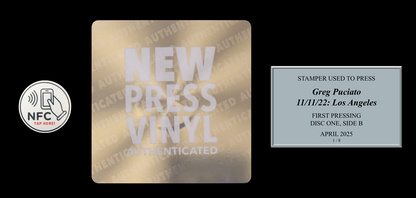 Greg Puciato - 11/11/22: Los Angeles STAMPER PLATE (Disc One, Side B, 1/8, Autographed)
