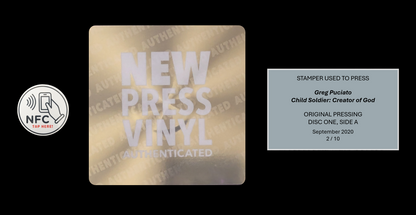 Greg Puciato - Child Soldier: Creator of God STAMPER PLATE (Disc One, Side A, 2/10, Autographed)
