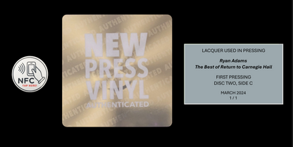 Ryan Adams - The Best Of Return To Carnegie Hall LACQUER (Disc Two, Side C, 1/1, Autographed)