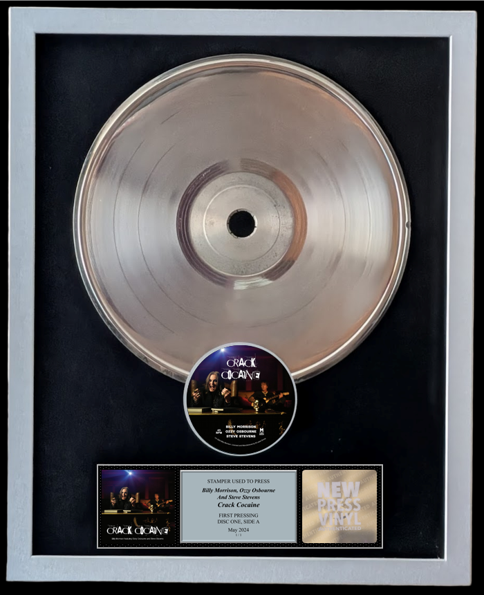Billy Morrison, Ozzy Osbourne and Steve Stevens - Crack Cocaine STAMPER PLATE (Disc One, Side A, 1/1)