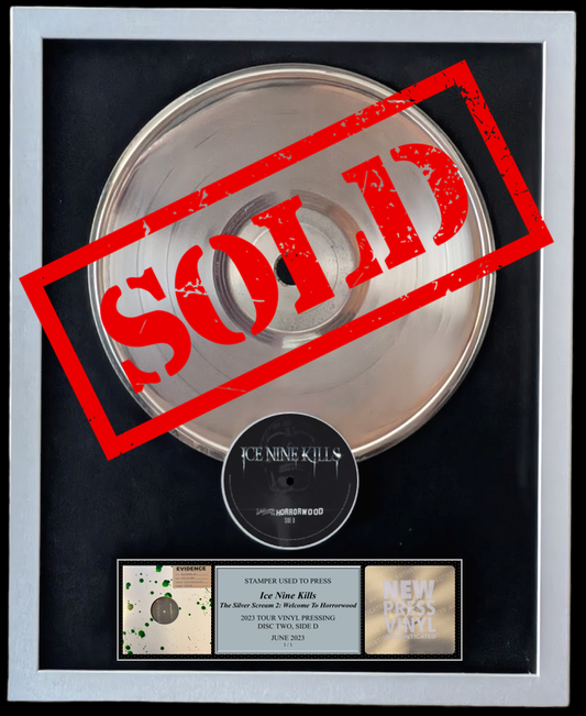 SOLD-Ice Nine Kills - The Silver Scream 2: Welcome to Horrorwood STAMPER PLATE (Disc One, Side A, 1/1, Autographed)