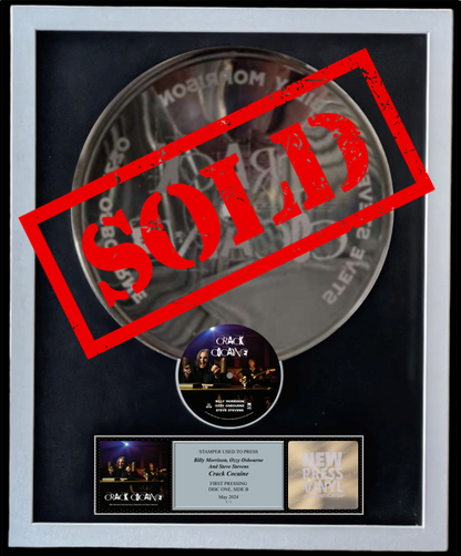 SOLD - Billy Morrison, Ozzy Osbourne and Steve Stevens - Crack Cocaine STAMPER PLATE (Disc One, Side B, 1/1, ETCH)