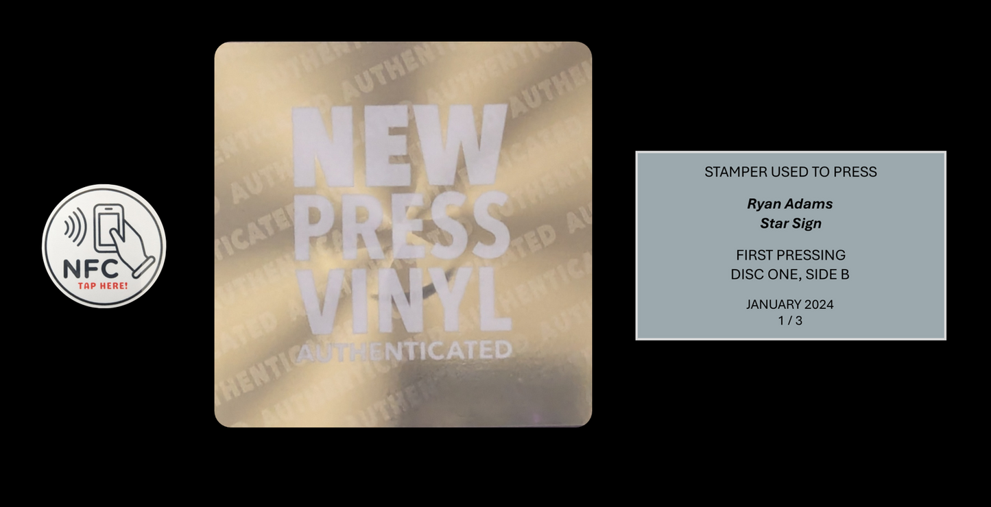 Ryan Adams 'Star Sign' STAMPER PLATE (Disc One, Side B, 1/3, Autographed)