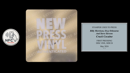 Billy Morrison, Ozzy Osbourne and Steve Stevens - Crack Cocaine STAMPER PLATE (Disc One, Side B, 1/1, ETCH)