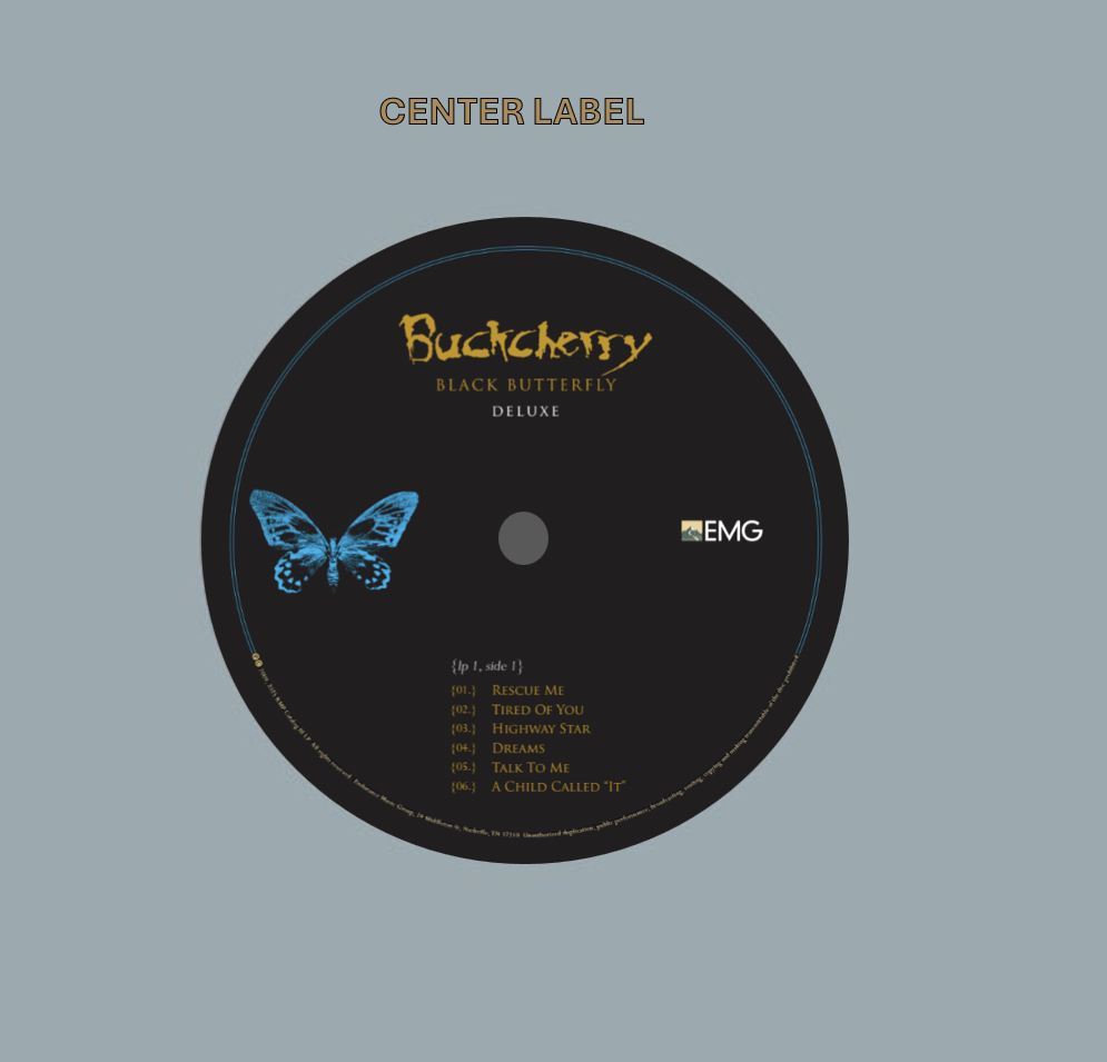 Buckcherry - Black Butterfly - Deluxe STAMPER PLATE (Disc One, Side A, 1/1, Autographed)