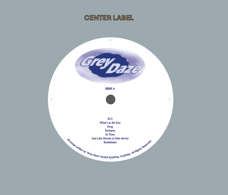 Grey Daze - ...No Sun Today STAMPER PLATE (Disc One, Side A, 1/2)