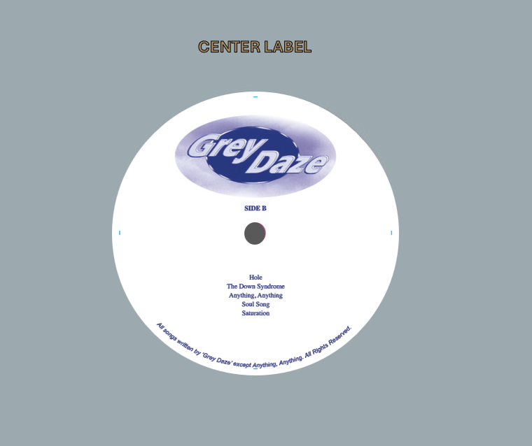 Grey Daze - ...No Sun Today STAMPER PLATE (Disc One, Side B, 1/2)