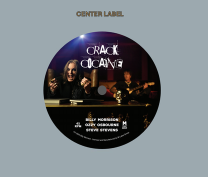 Billy Morrison, Ozzy Osbourne and Steve Stevens - Crack Cocaine STAMPER PLATE (Disc One, Side A, 1/1)