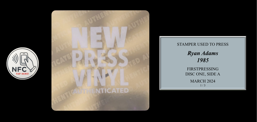 Ryan Adams '1985' STAMPER PLATE (Disc One, Side A, 1/3, Autographed)