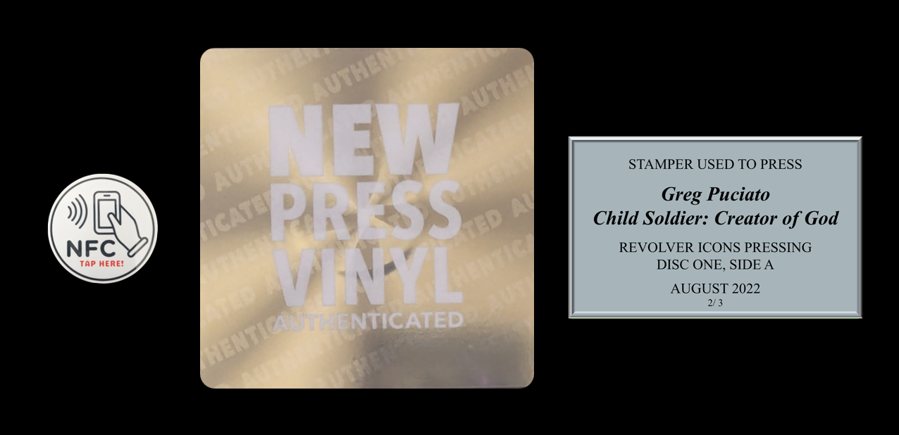 Greg Puciato - Child Soldier: Creator of God STAMPER PLATE (Disc One, Side A, 2/3, Autographed)